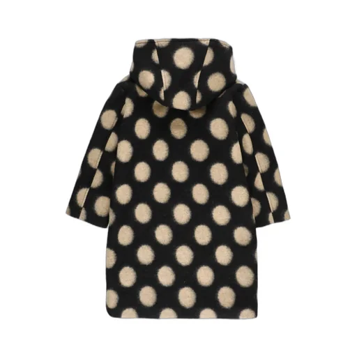 Bold Polka Dot-Print Buttoned Coat
