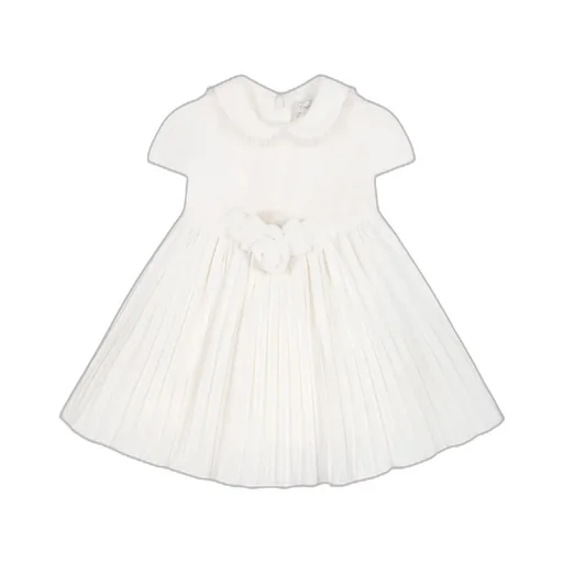 Short-Sleeve Pleated Dress