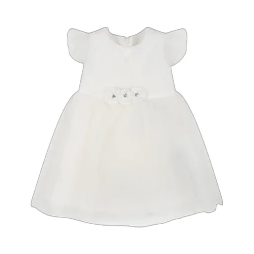 Floral Patch Tulle Flared Dress