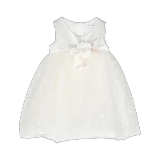 Flocked Tulle Flared Dress