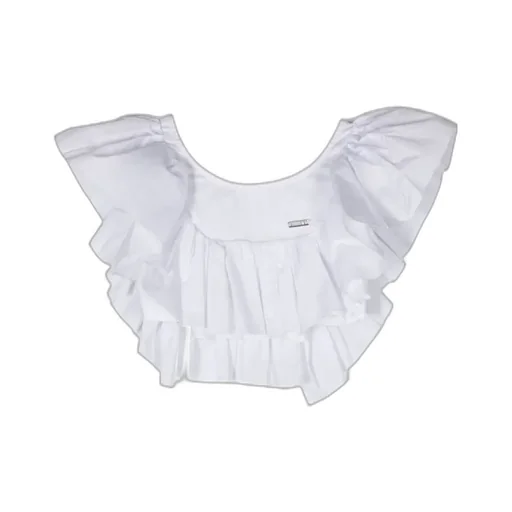 Ruffle-Trim Cropped Blouse