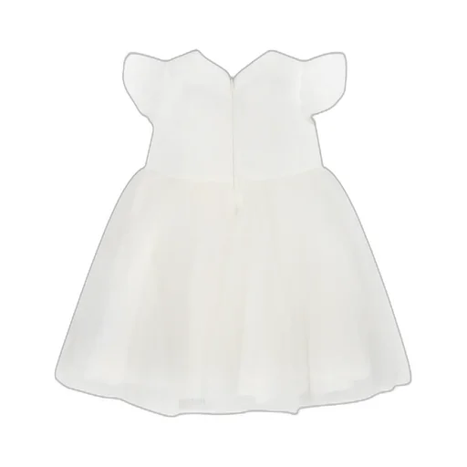 Floral Patch Tulle Flared Dress