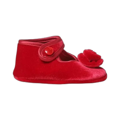 Floral-Appliqué Velvet Ballerinas