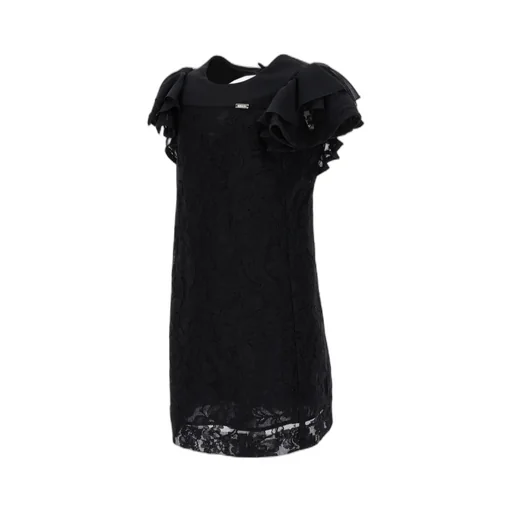 Round-Neck Lace-Layered Dress