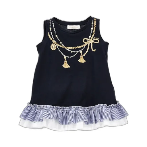Embroidered Ruffle-Trim Mini Dress