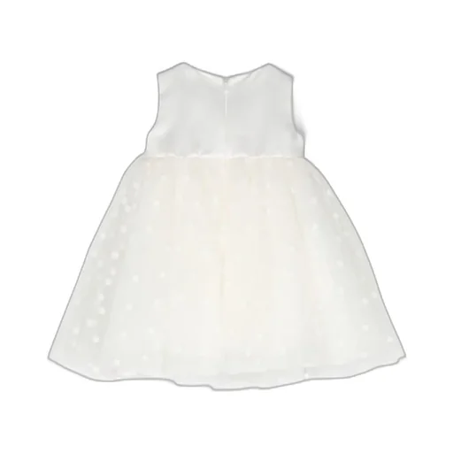 Flocked Tulle Flared Dress