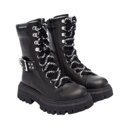 Lace-Up Leather Ankle Boots