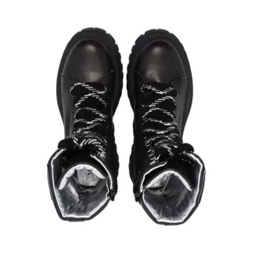 Lace-Up Leather Ankle Boots