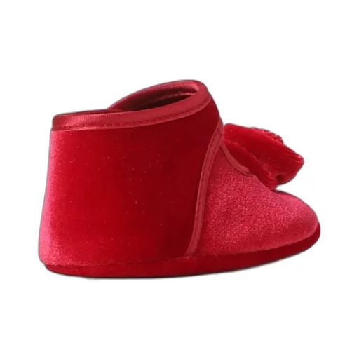 Floral-Appliqué Velvet Ballerinas