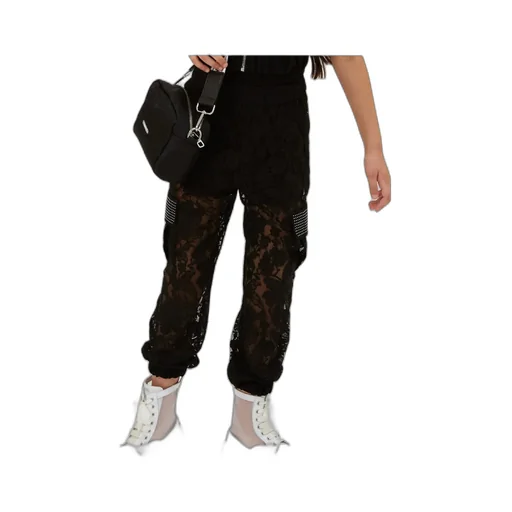 Lace-Overlay Trousers