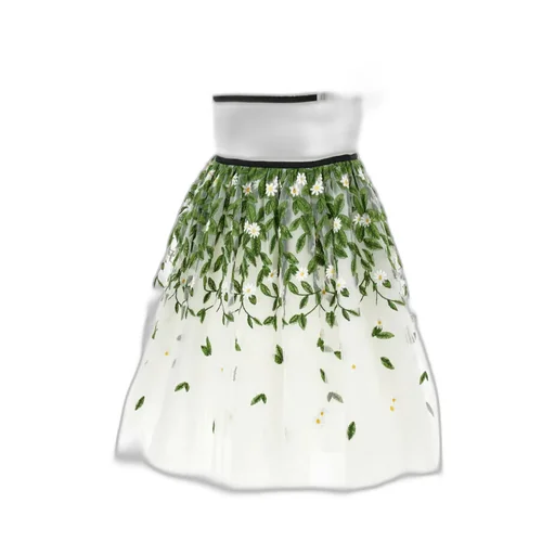 Embroidered-Leaf Detail Dress