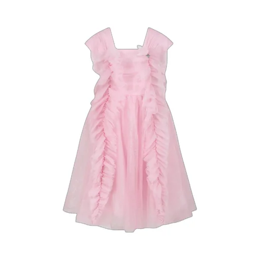 Ruffled Glitter-Detail Dress