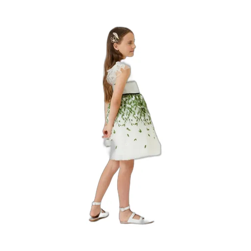 Embroidered-Leaf Detail Dress