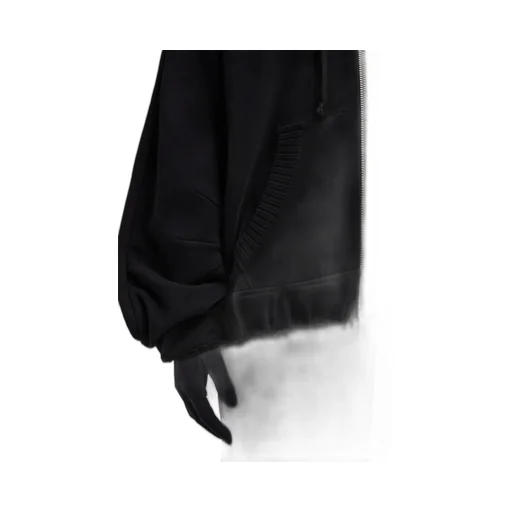 Zip-Up Eyelet Cotton Hoodie