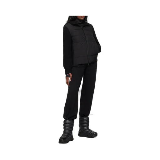 Zip-Up Padded Knit Cardigan