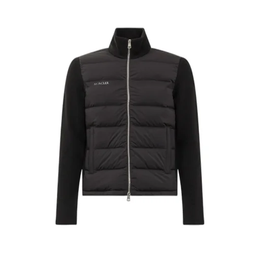 Padded Panel Zipped Cardigan