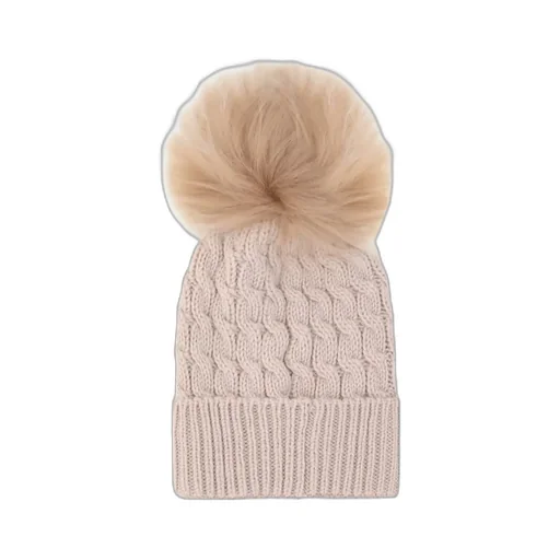 Grenoble Cable Knit Pom Pom Beanie Hat