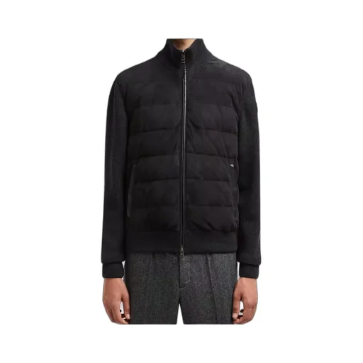 Padded Knit Zip-Up Cardigan