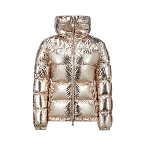 Metallic Zip-Up Puffer Jacket