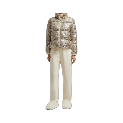 Sequinned Zip-Up Puffer Jacket