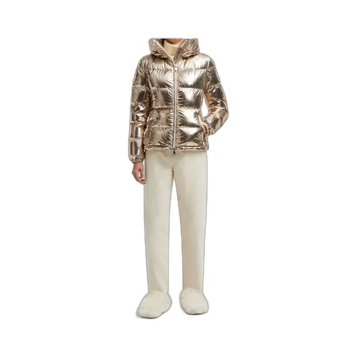 Metallic Zip-Up Puffer Jacket