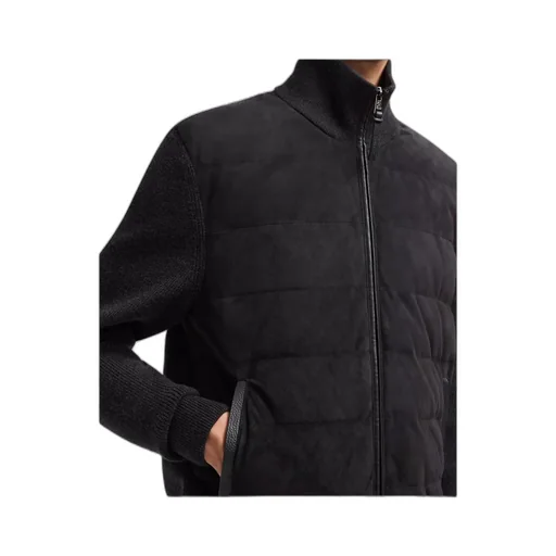 Padded Knit Zip-Up Cardigan