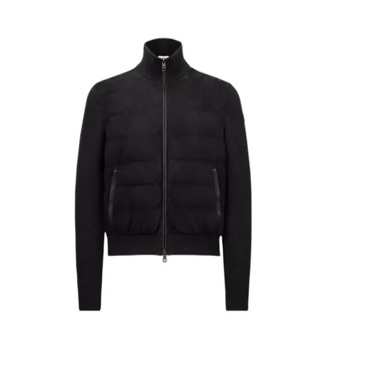Padded Knit Zip-Up Cardigan