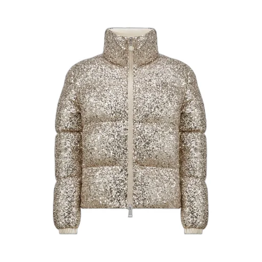 Sequinned Zip-Up Puffer Jacket
