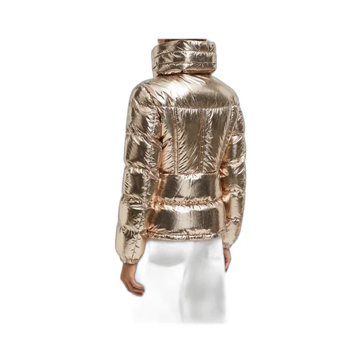 Metallic Zip-Up Puffer Jacket
