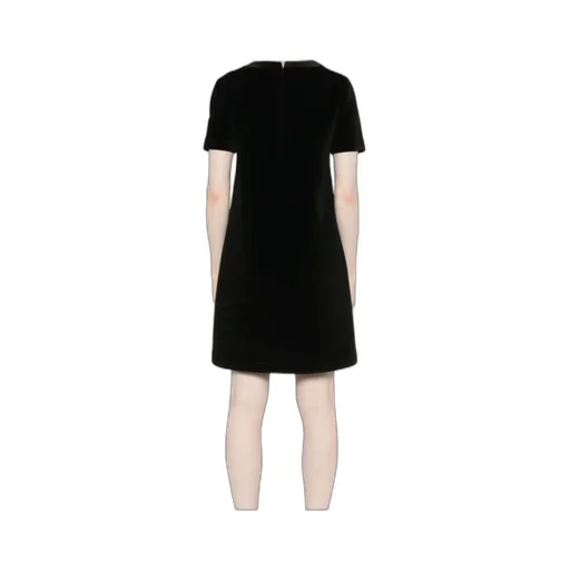 Logo Patch Velvet Mini Dress