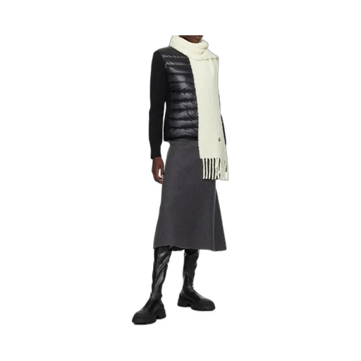 Logo Patch Brushed Fringed Scarf