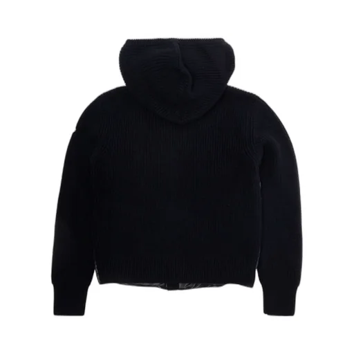 Padded Wool Zip-Up Hoodie