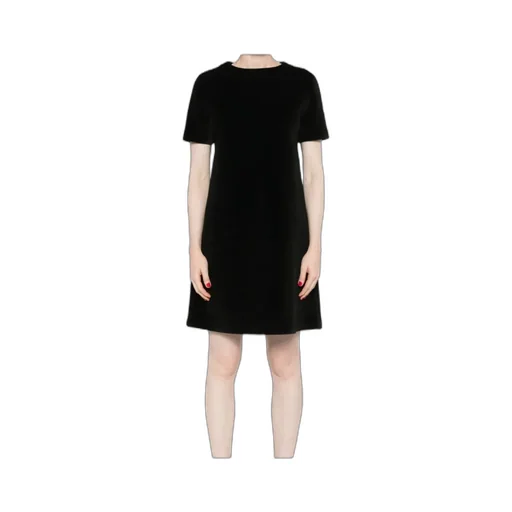 Logo Patch Velvet Mini Dress