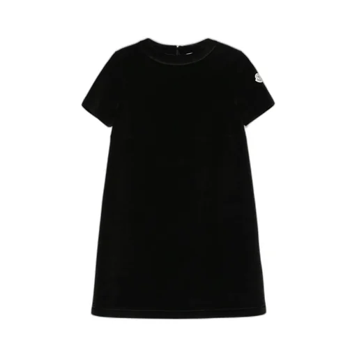 Logo Patch Velvet Mini Dress