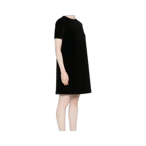 Logo Patch Velvet Mini Dress