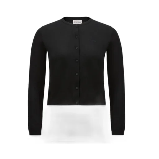 Embroidered Logo Button-Up Cardigan