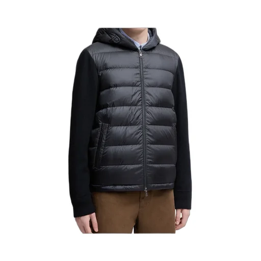 Panelled Zip-Up Hooded Cardigan