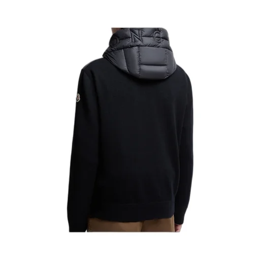 Panelled Zip-Up Hooded Cardigan