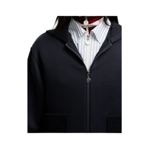 Knitted Pocket Zip-Up Hoodie
