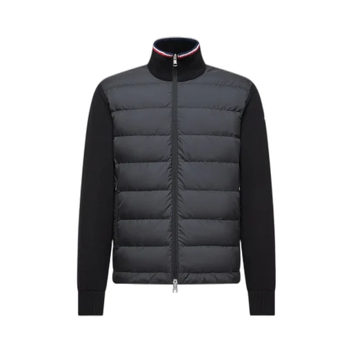 High-Neck Quilted Cardigan