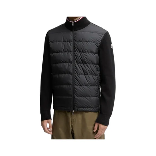 High-Neck Quilted Cardigan