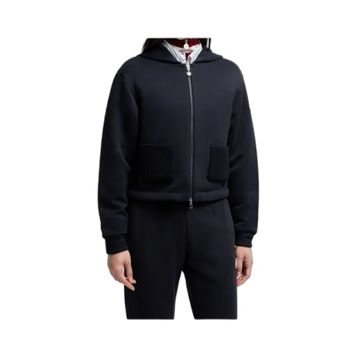 Knitted Pocket Zip-Up Hoodie