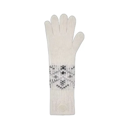 Crystal-Embroidered Knit Gloves