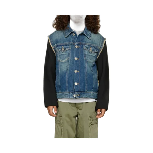 Panelled Long-Sleeve Denim Jacket