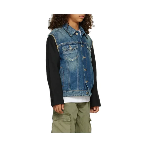 Panelled Long-Sleeve Denim Jacket