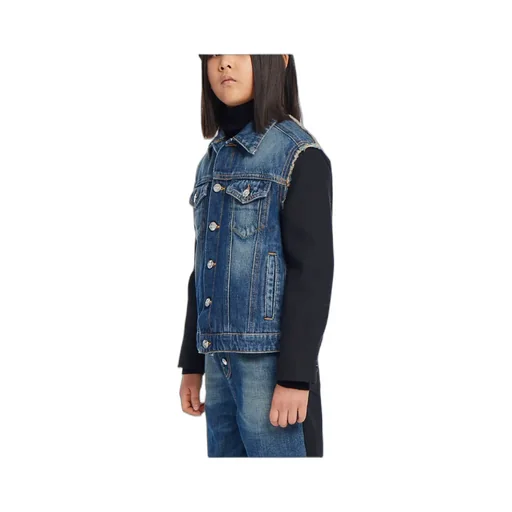 Panelled Long-Sleeve Denim Jacket