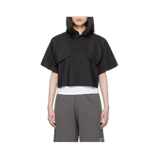 Wide-Sleeved Cropped Shirt