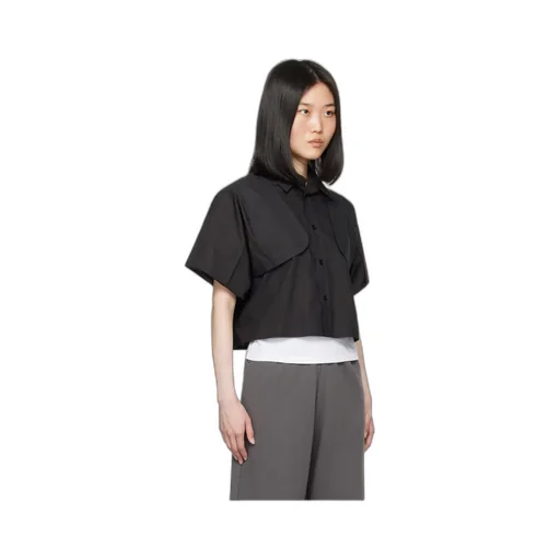 Wide-Sleeved Cropped Shirt