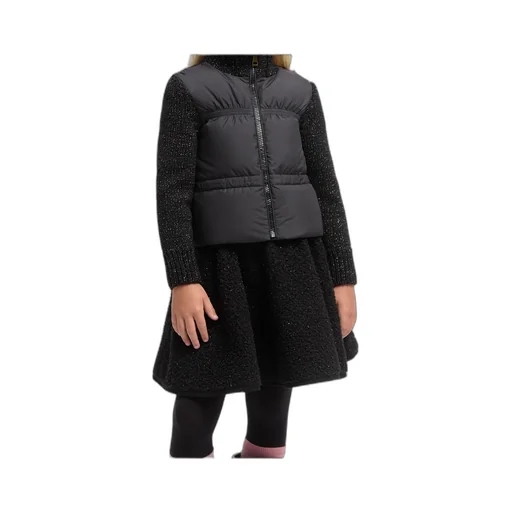 Padded Metallic Wool Zip-Up Cardigan