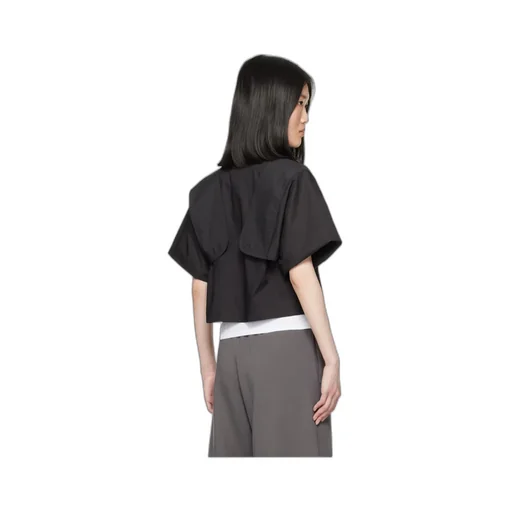 Wide-Sleeved Cropped Shirt